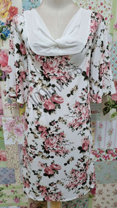 White & Pink Floral Top GD0254
