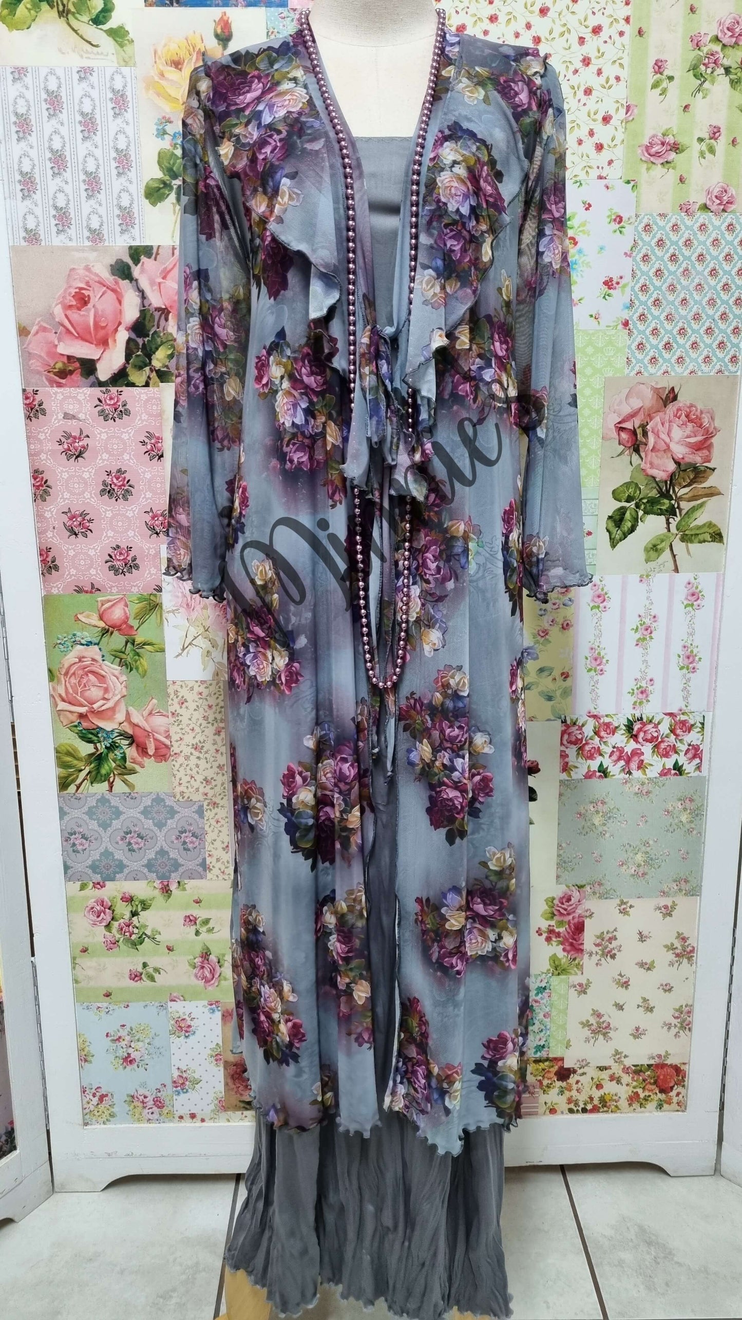 Purple Floral 2-Piece Dress Set LR0368