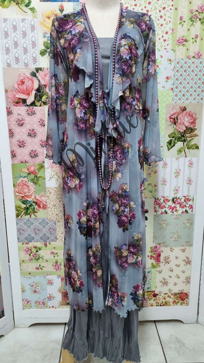 Purple Floral 2-Piece Dress Set LR0368