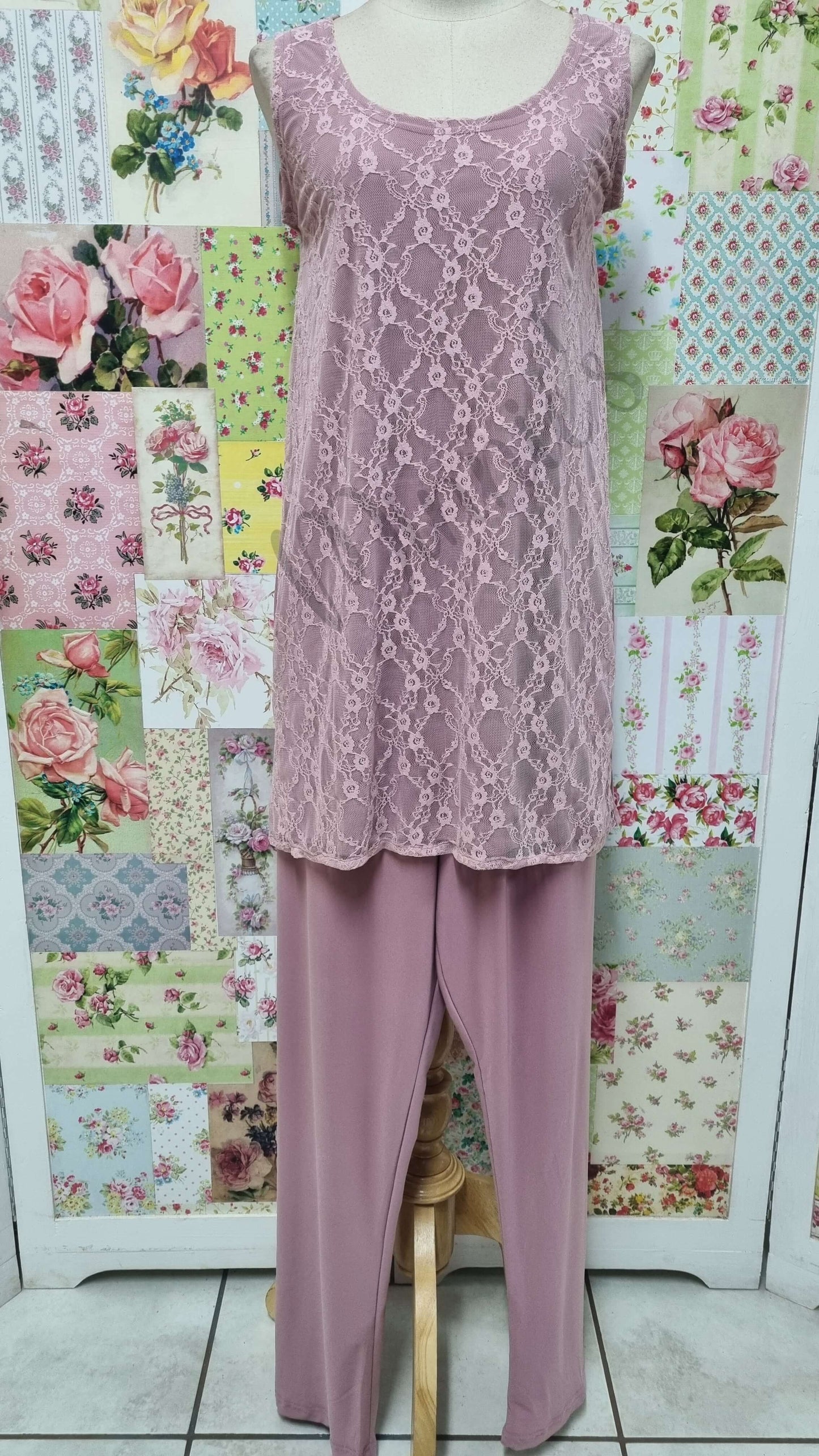 Dusty Pink 3-Piece Pants Set GD0263
