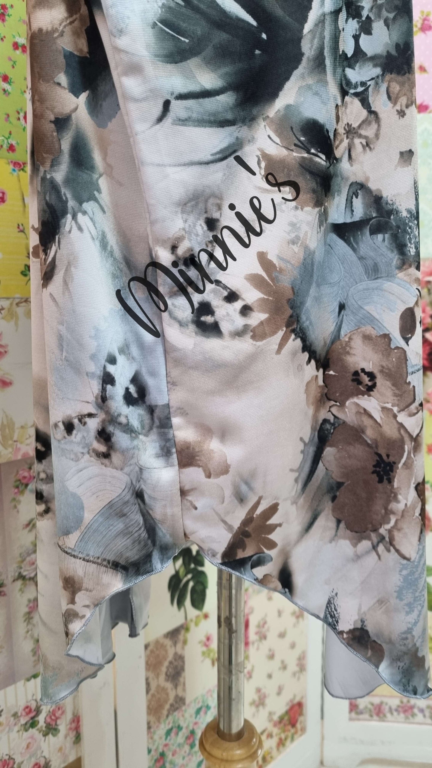 Brown & Grey Printed Top LR0414