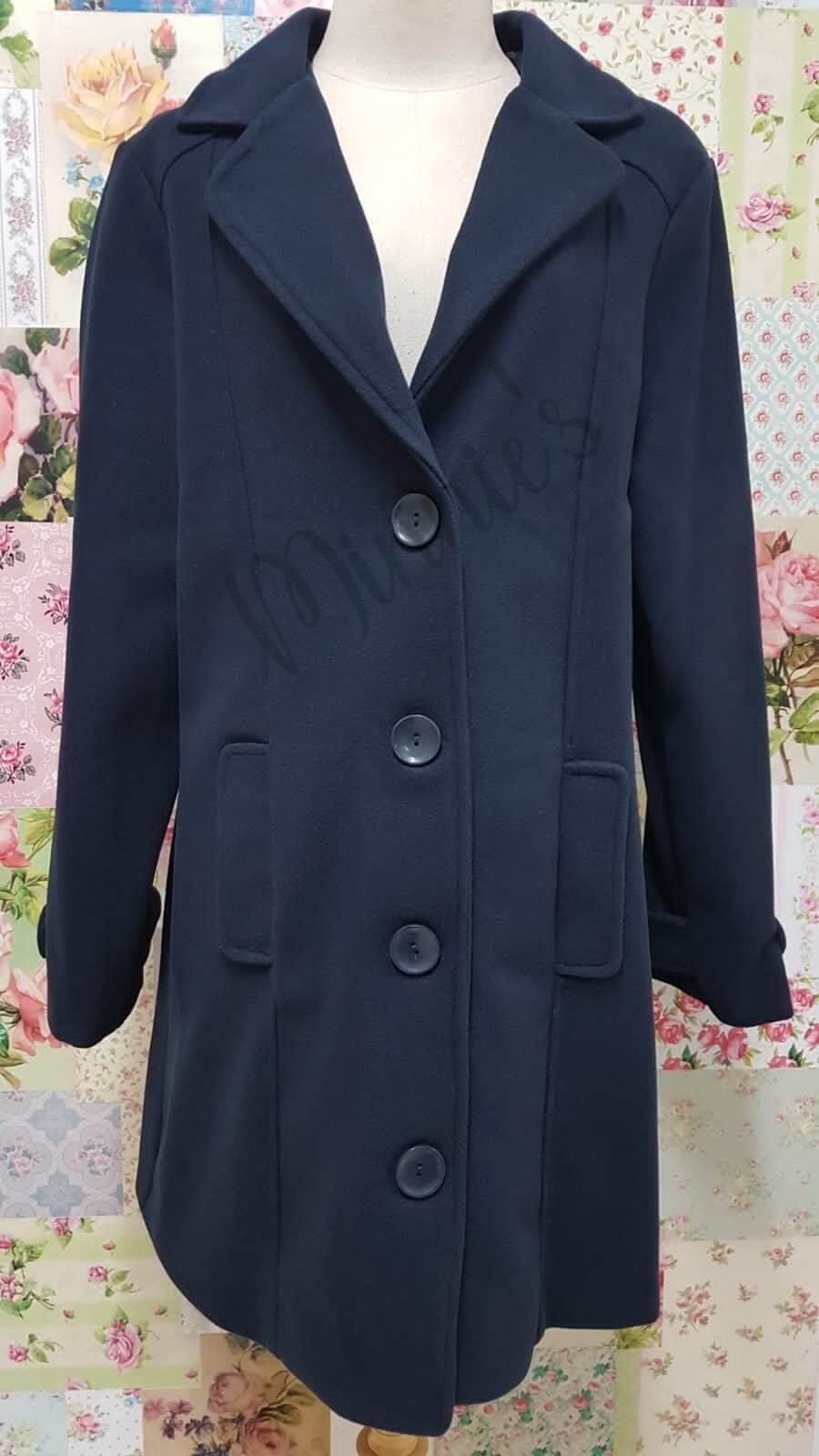 Navy Blue Melton Jacket BU0446 – Minnie's Boutique