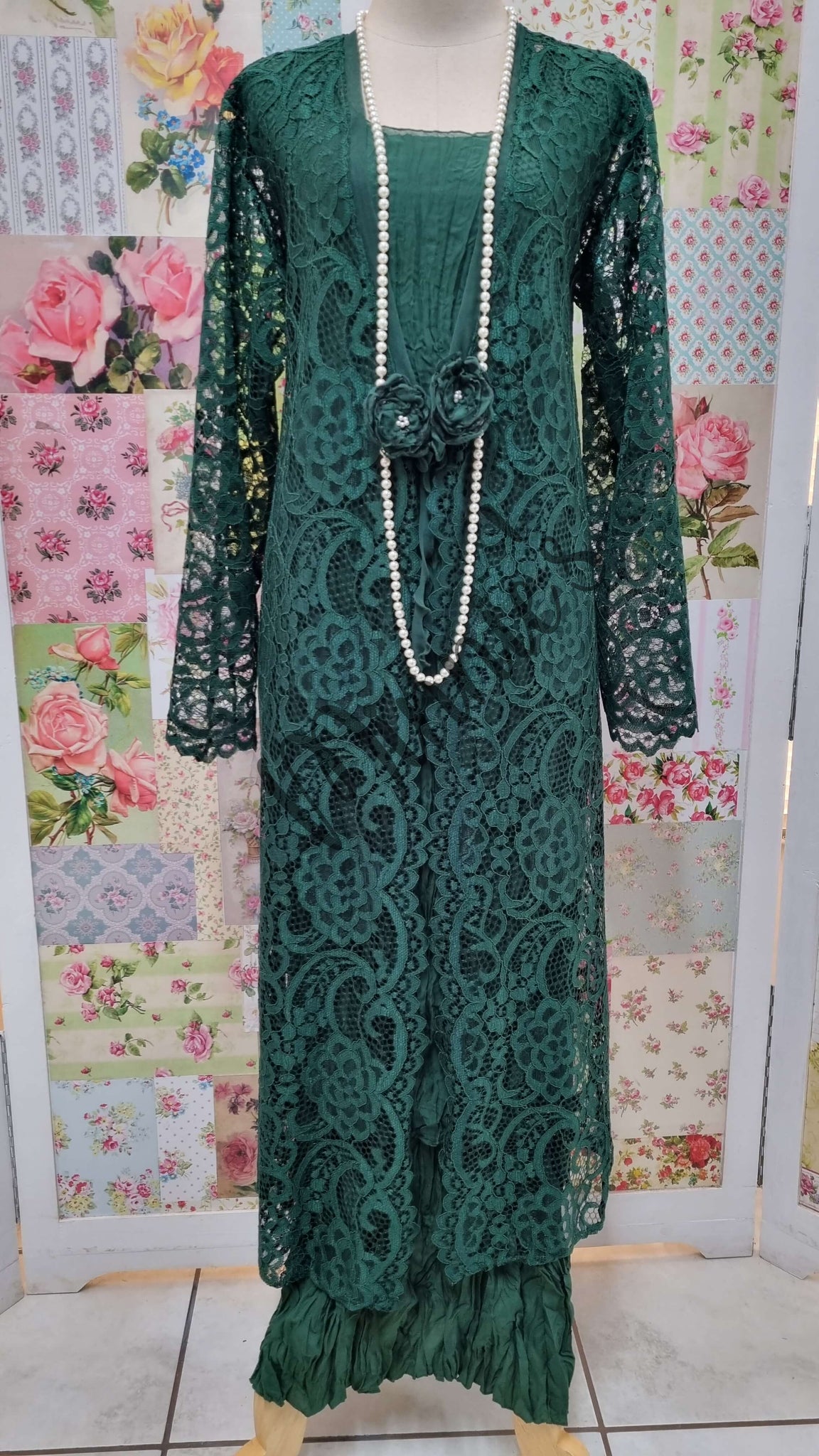 Bottle Green 3-Piece Dress Set LR0456