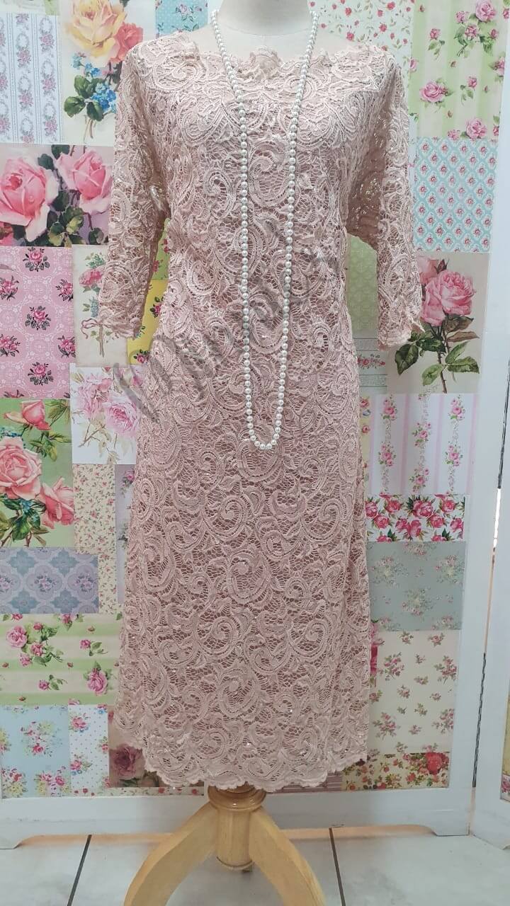 Nude Pink Lace Dress GD0270