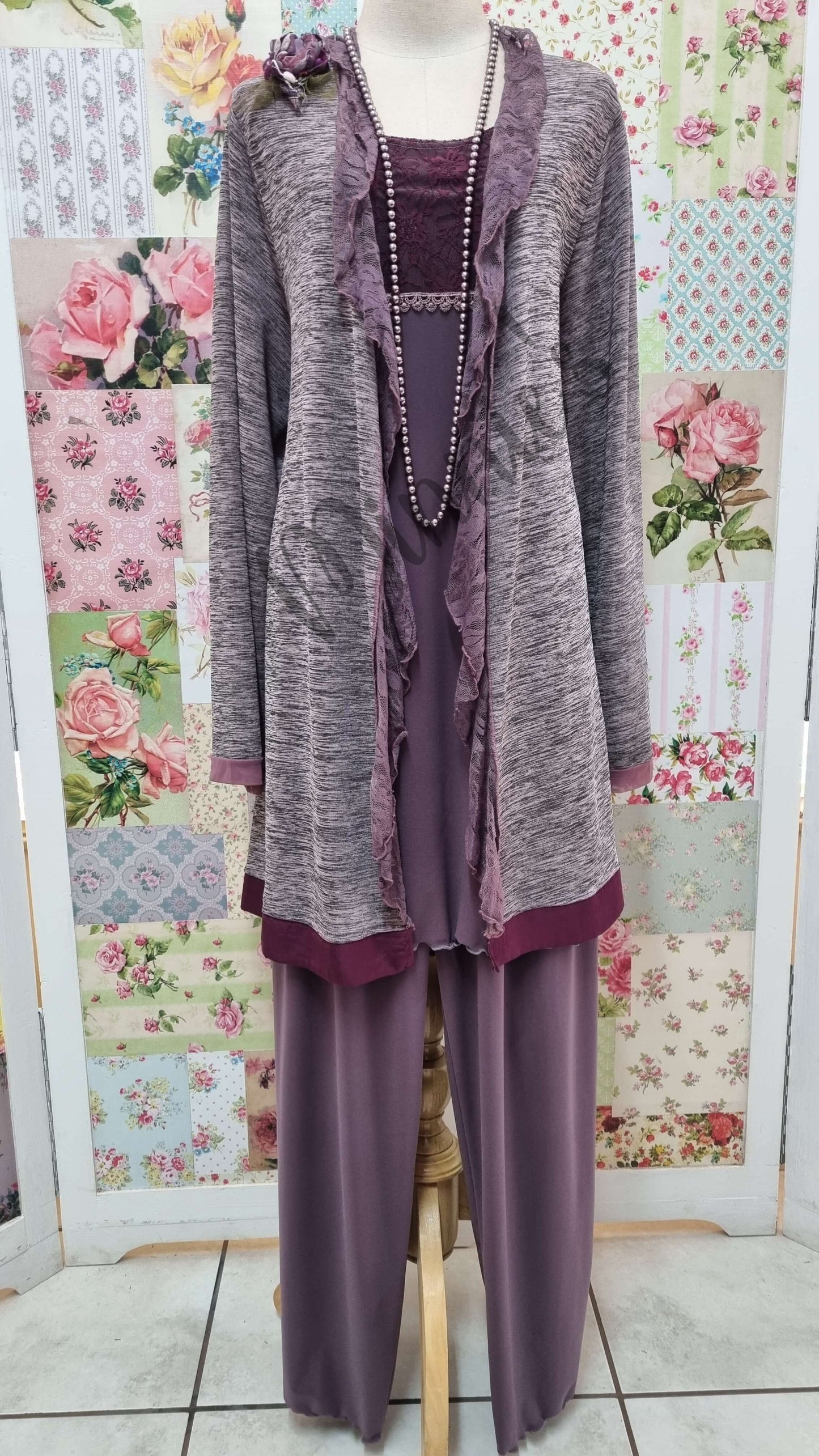 Mauve 3-Piece Pants Set LR0461