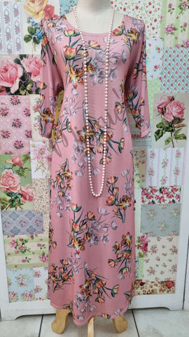 Dusty Pink Floral Dress VB0172