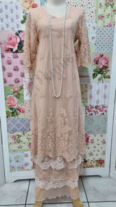 Peach Lace Dress LR0525